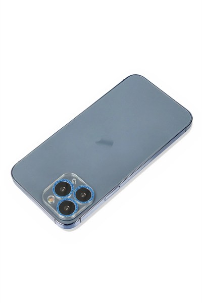 Mey İthalat®  iPhone 11 Pro Max Shine Kamera Lens Koruma Cam - Mavi