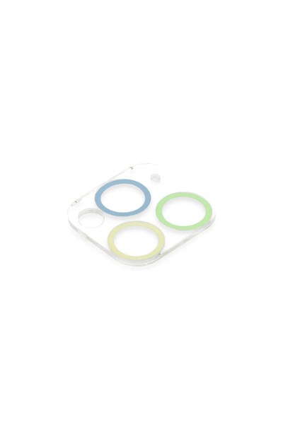 Mey İthalat®  iPhone 11 Pro Renkli Kamera Lens Koruma Cam - Yeşil-Sarı