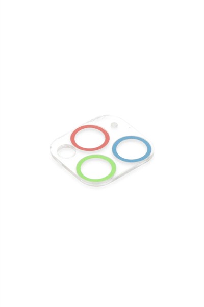 Mey İthalat®  iPhone 11 Pro Renkli Kamera Lens Koruma Cam - Mavi-Yeşil