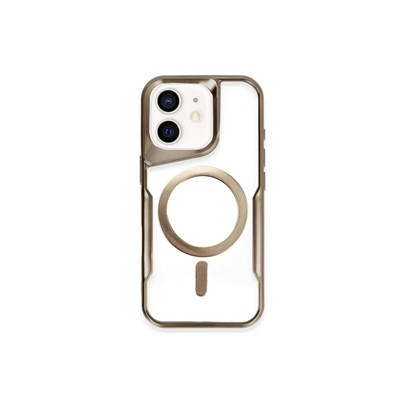 Mey İthalat®  iPhone 12 Kılıf Boyi Magsafe Silikon Kapak - Kahverengi