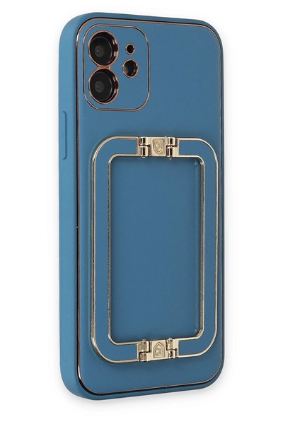 Mey İthalat®  iPhone 12 Kılıf Coco Elit Kapak - Mavi