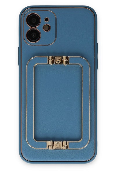 Mey İthalat®  iPhone 12 Kılıf Coco Elit Kapak - Mavi