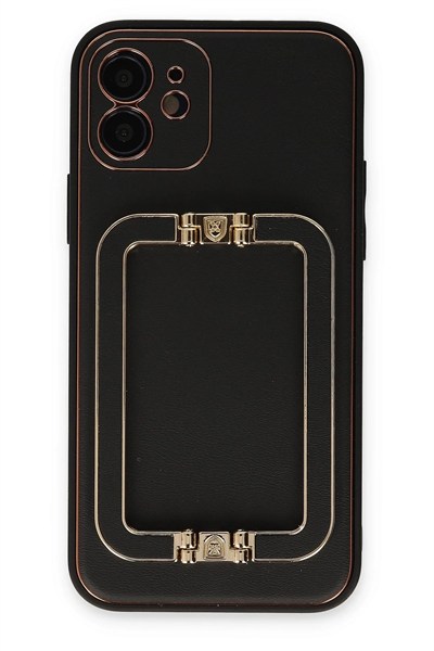Mey İthalat®  iPhone 12 Kılıf Coco Elit Kapak - Siyah
