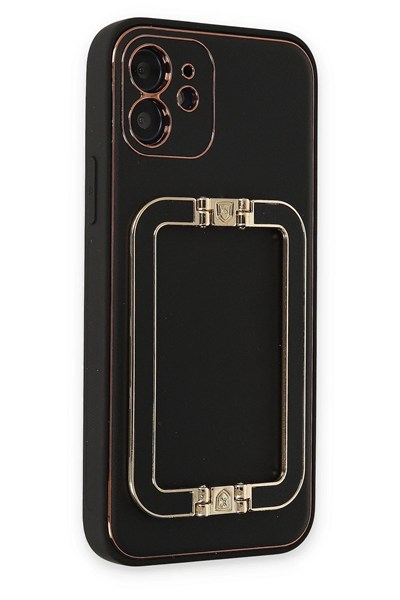 Mey İthalat®  iPhone 12 Kılıf Coco Elit Kapak - Siyah