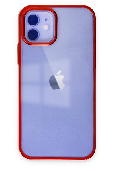 Mey İthalat®  iPhone 12 Kılıf Element Silikon - Kırmızı