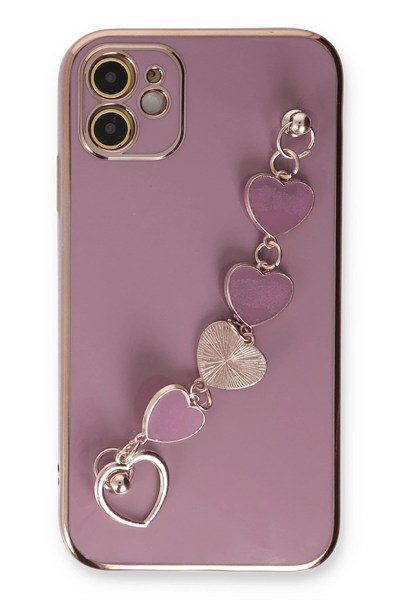 Mey İthalat®  iPhone 12 Kılıf Esila Silikon - Mor