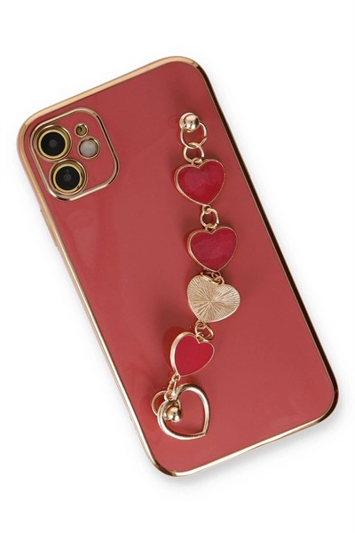 Mey İthalat®  iPhone 12 Kılıf Esila Silikon - Kırmızı