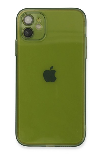 Mey İthalat®  iPhone 12 Kılıf Fly Lens Silikon - Yeşil