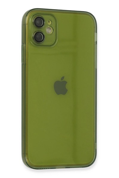 Mey İthalat®  iPhone 12 Kılıf Fly Lens Silikon - Yeşil