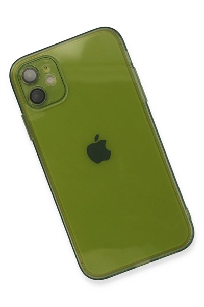 Mey İthalat®  iPhone 12 Kılıf Fly Lens Silikon - Yeşil