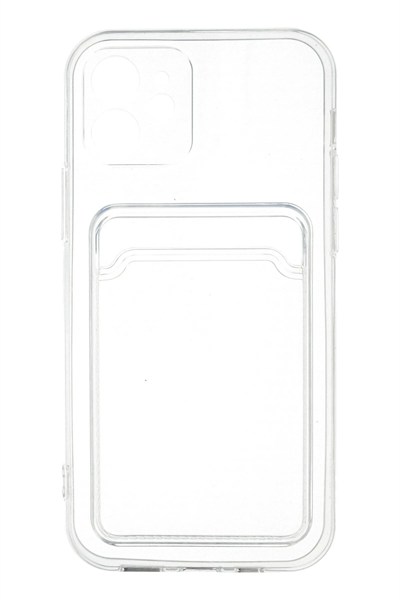 Mey İthalat®  iPhone 12 Kılıf Kart Şeffaf Silikon - Şeffaf