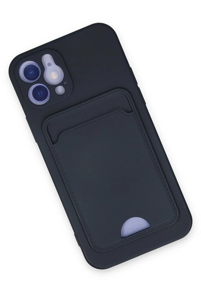 Mey İthalat®  iPhone 12 Kılıf Kelvin Kartvizitli Silikon - Lacivert