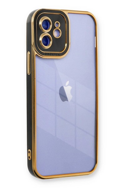 Mey İthalat®  iPhone 12 Kılıf Liva Lens Silikon - Siyah
