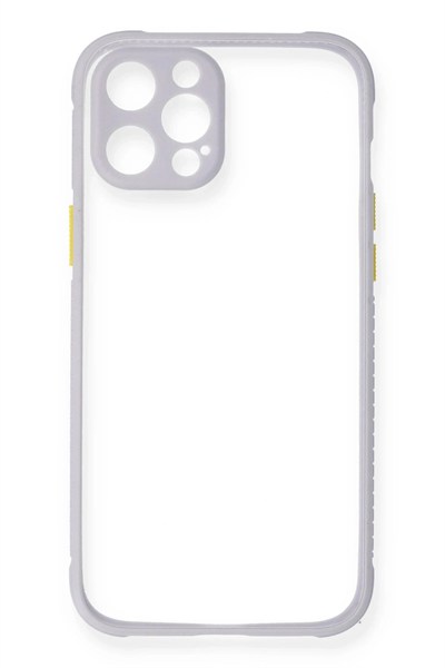 Mey İthalat®  iPhone 12 Kılıf Miami Şeffaf Silikon - Lila