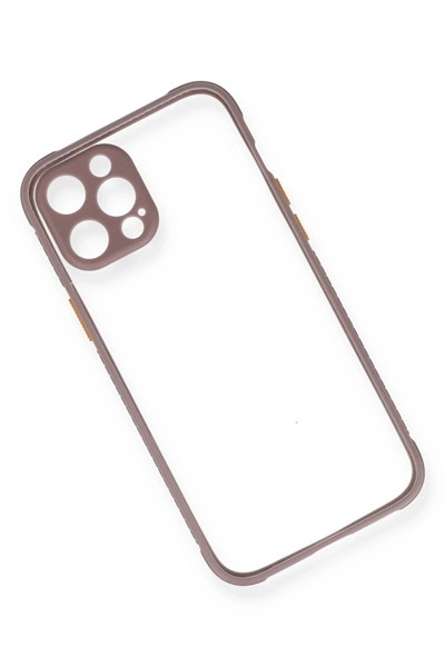 Mey İthalat®  iPhone 12 Kılıf Miami Şeffaf Silikon - Açık Mor