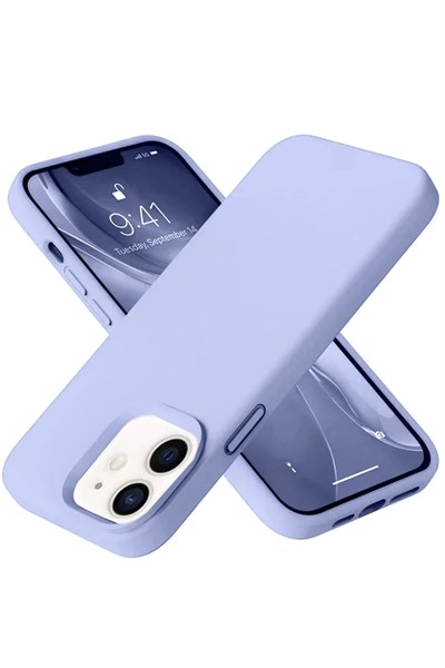 Mey İthalat®  iPhone 12 Kılıf Nano içi Kadife Silikon - Lila