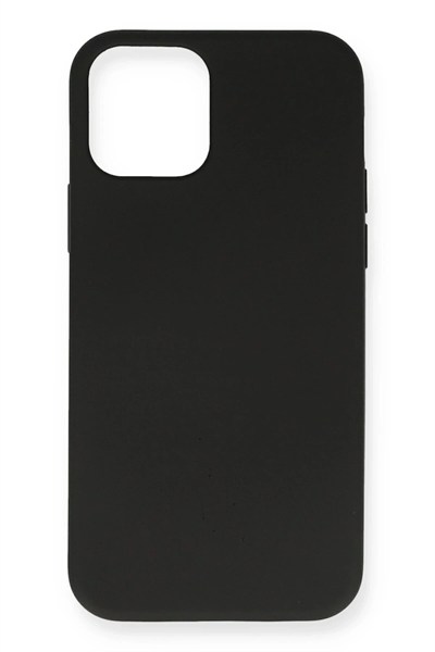Mey İthalat®  iPhone 12 Kılıf Nano içi Kadife Silikon- Siyah