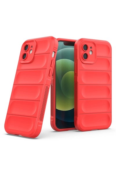 Mey İthalat®  iPhone 12 Kılıf Optimum Silikon - Kırmızı