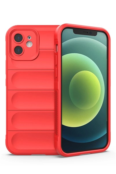 Mey İthalat®  iPhone 12 Kılıf Optimum Silikon - Kırmızı