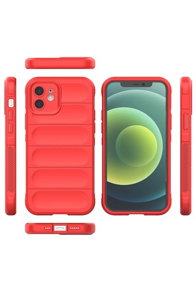 Mey İthalat®  iPhone 12 Kılıf Optimum Silikon - Kırmızı