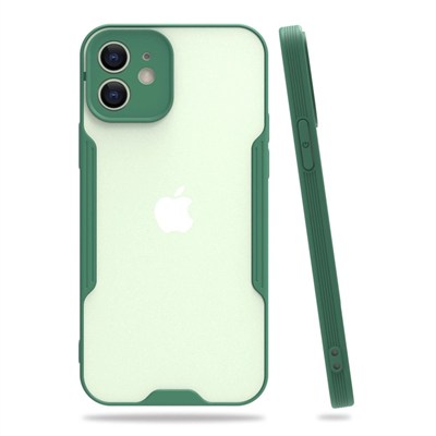 Mey İthalat®  iPhone 12 Kılıf Platin Silikon - Yeşil