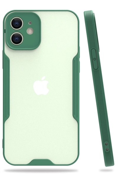 Mey İthalat®  iPhone 12 Kılıf Platin Silikon - Yeşil