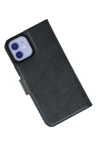 Mey İthalat®  iPhone 12 Kılıf Trend S Plus Kapaklı Kılıf - Lacivert