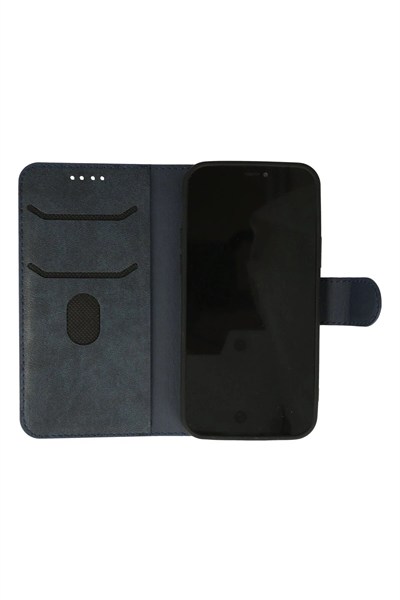 Mey İthalat®  iPhone 12 Kılıf Trend S Plus Kapaklı Kılıf - Lacivert