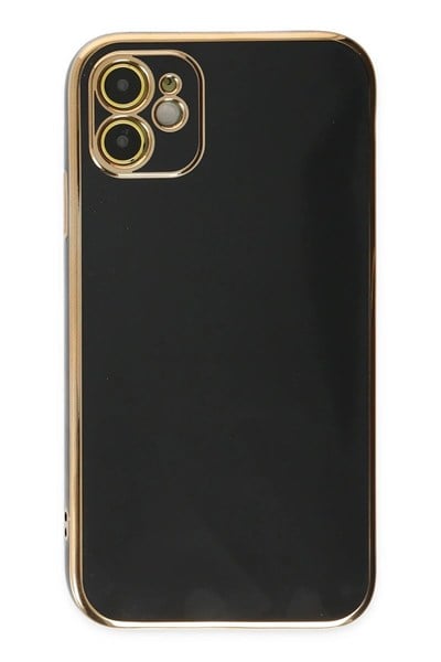 Mey İthalat®  iPhone 12 Kılıf Volet Silikon - Siyah