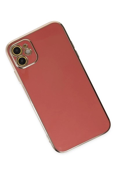 Mey İthalat®  iPhone 12 Kılıf Volet Silikon - Kırmızı