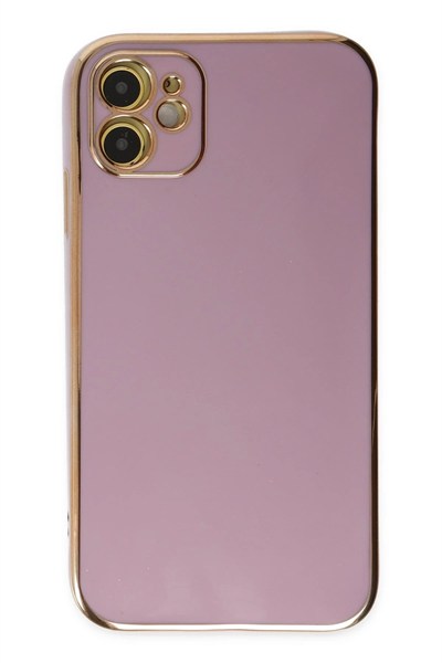 Mey İthalat®  iPhone 12 Kılıf Volet Silikon - Mor