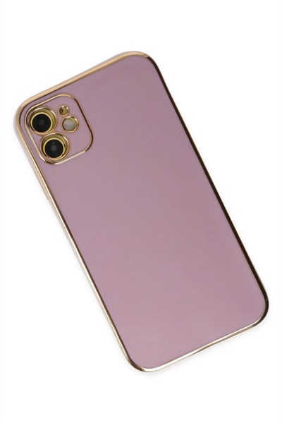 Mey İthalat®  iPhone 12 Kılıf Volet Silikon - Mor