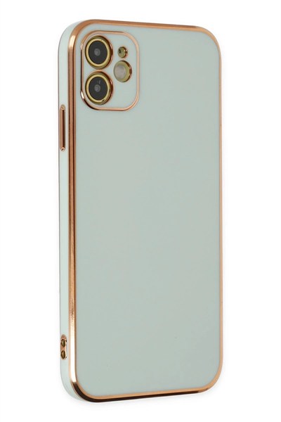 Mey İthalat®  iPhone 12 Kılıf Volet Silikon - Açık Yeşil