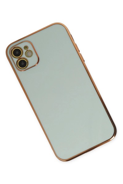 Mey İthalat®  iPhone 12 Kılıf Volet Silikon - Açık Yeşil