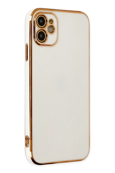 Mey İthalat®  iPhone 12 Kılıf Volet Silikon - Beyaz