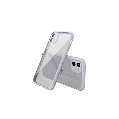 Mey İthalat®  iPhone 12 Mini Kılıf Miami Şeffaf Silikon - Lila