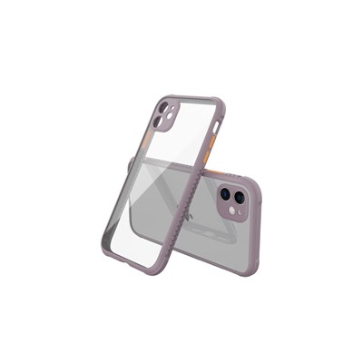 Mey İthalat®  iPhone 12 Mini Kılıf Miami Şeffaf Silikon - Açık Mor