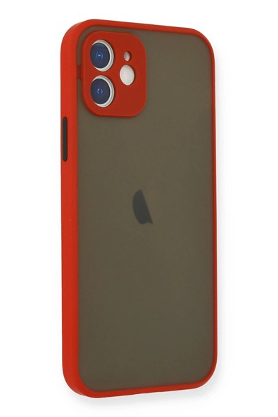 Mey İthalat®  iPhone 12 Mini Kılıf Montreal Silikon Kapak - Kırmızı