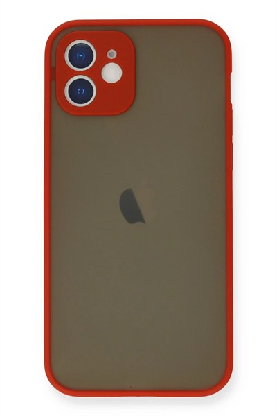 Mey İthalat®  iPhone 12 Mini Kılıf Montreal Silikon Kapak - Kırmızı