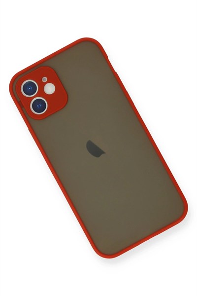 Mey İthalat®  iPhone 12 Mini Kılıf Montreal Silikon Kapak - Kırmızı