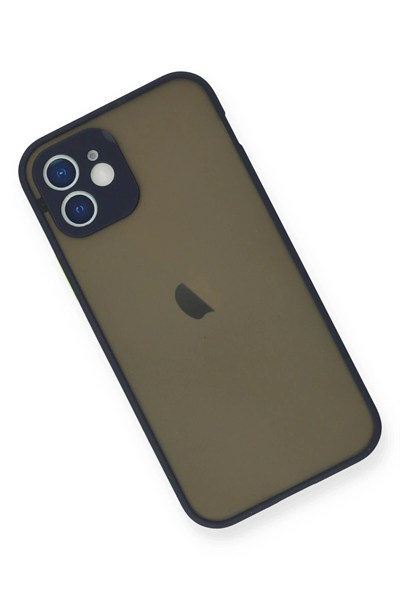 Mey İthalat®  iPhone 12 Mini Kılıf Montreal Silikon Kapak - Lacivert