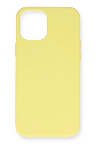 Mey İthalat®  iPhone 12 Mini Kılıf Nano içi Kadife Silikon - Sarı