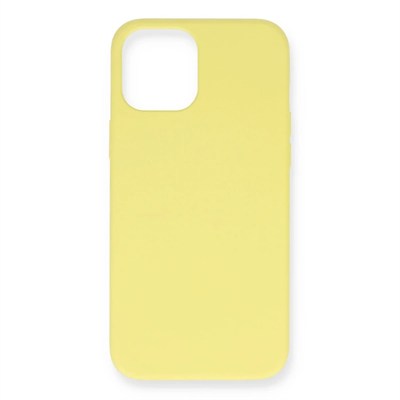 Mey İthalat®  iPhone 12 Mini Kılıf Nano içi Kadife Silikon - Sarı