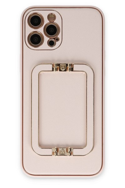 Mey İthalat®  iPhone 12 Pro Kılıf Coco Elit Kapak - Pudra
