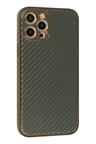 Mey İthalat®  iPhone 12 Pro Kılıf Coco Karbon Silikon - Füme