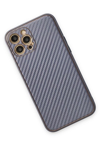 Mey İthalat®  iPhone 12 Pro Kılıf Coco Karbon Silikon - Gri