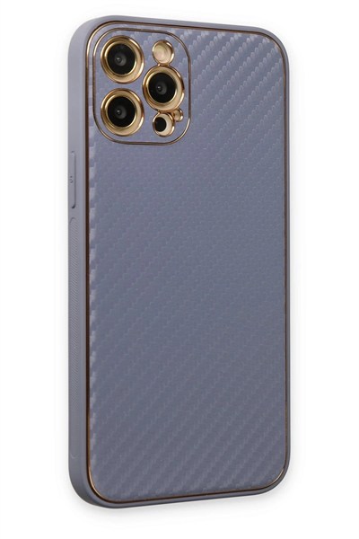 Mey İthalat®  iPhone 12 Pro Kılıf Coco Karbon Silikon - Gri