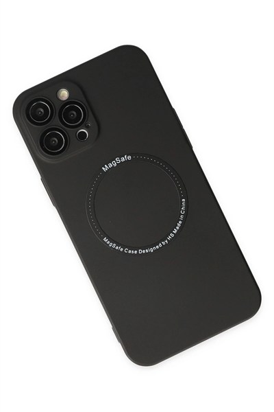 Mey İthalat®  iPhone 12 Pro Kılıf Jack Magneticsafe Lens Silikon - Siyah