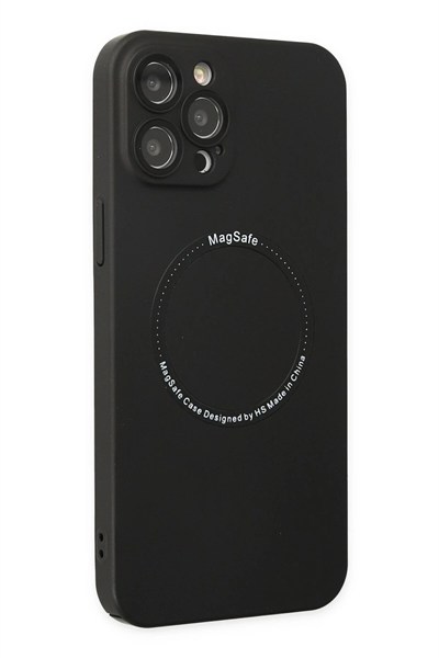 Mey İthalat®  iPhone 12 Pro Kılıf Jack Magneticsafe Lens Silikon - Siyah