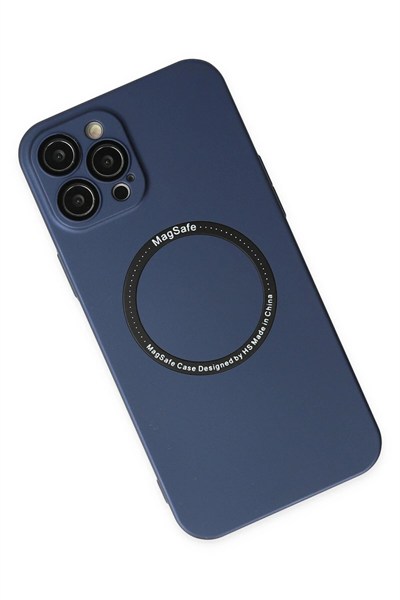 Mey İthalat®  iPhone 12 Pro Kılıf Jack Magneticsafe Lens Silikon - Lacivert